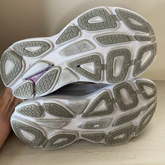 Hoka One One Bondi 8 Womens Sz 10D Running Shoes Harbor Mist Lunar Rock Grey - Picture 7 of 7